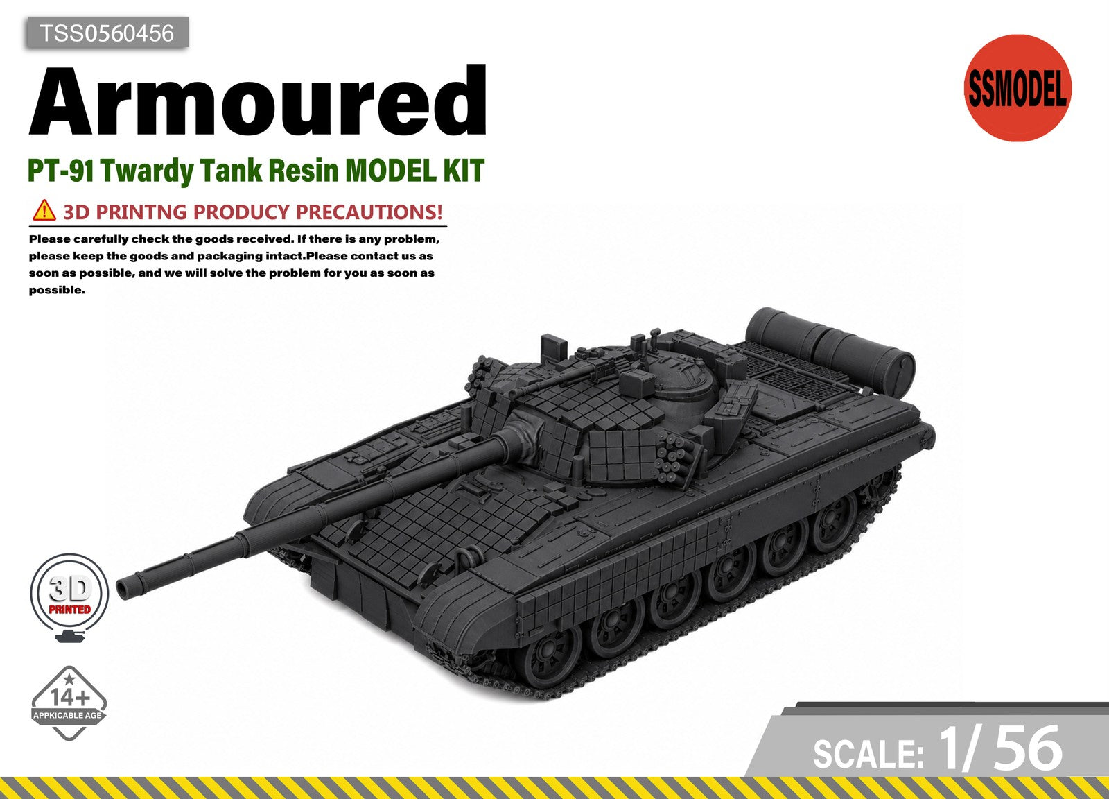 SSMODEL 1/56 PT-91 Twardy Tank Resin MODEL KIT TSS0560456