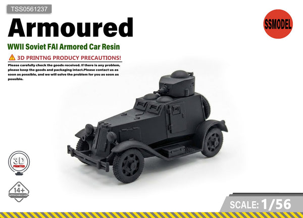 SSMODEL 1/56 WWII Soviet FAI Armored Car Resin Model Kit TSS0561237