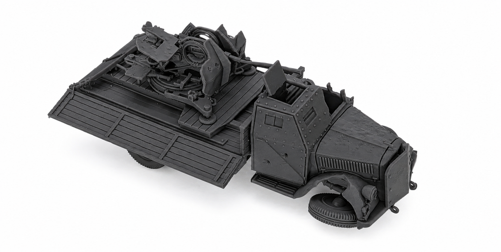 SSMODEL 1/32 1/35 1/48  3t with FLAK38 20mm with armored cab Tank MODEL TSS0652