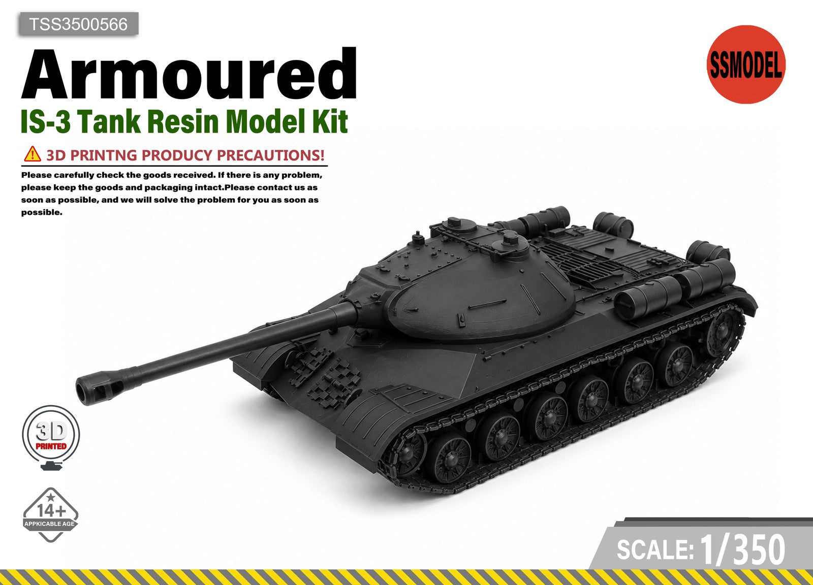 SSMODEL 1/350 IS-3 Tank Resin Model Kit TSS3500566 — scale model kit