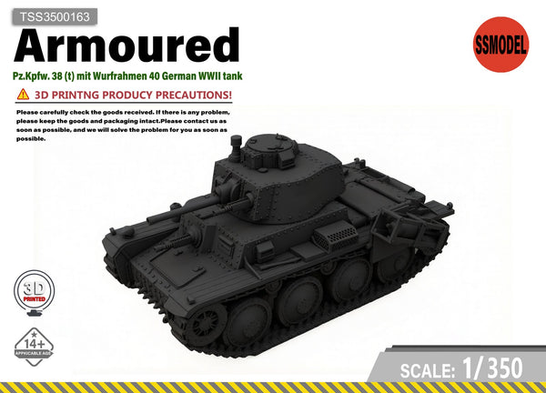 SSMODEL 1/350 Pz.Kpfw. 38 (t) mit Wurfrahmen 40 German WWII tank Resin Model Kit