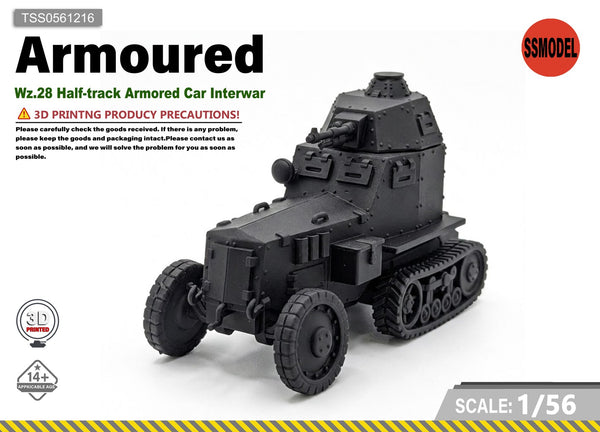 SSMODEL 1/56 Wz.28 Half-track Armored Car Interwar Resin Model Kit TSS0561216