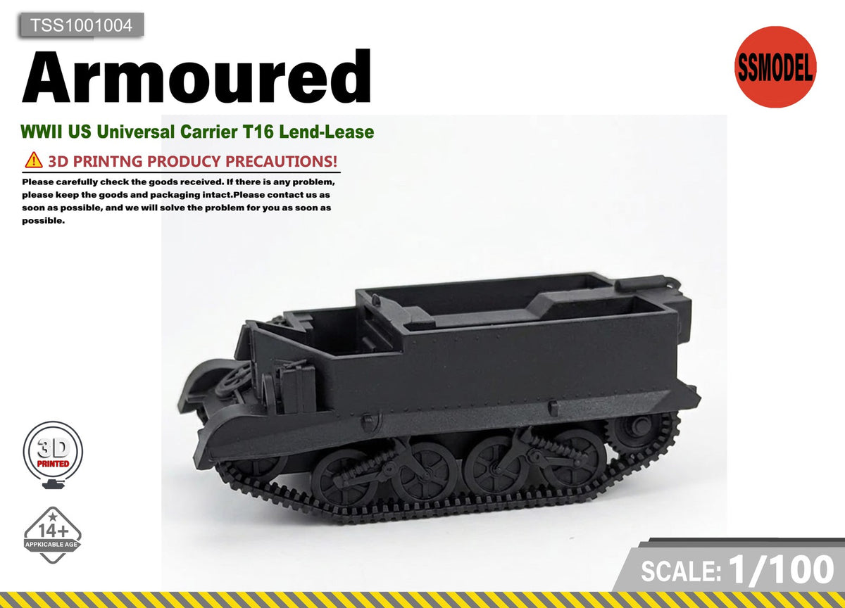 SSMODEL 1/100 WW2 US Universal Carrier T16 Lend-Lease Resin Model Kit TSS1001004 — scale model kit