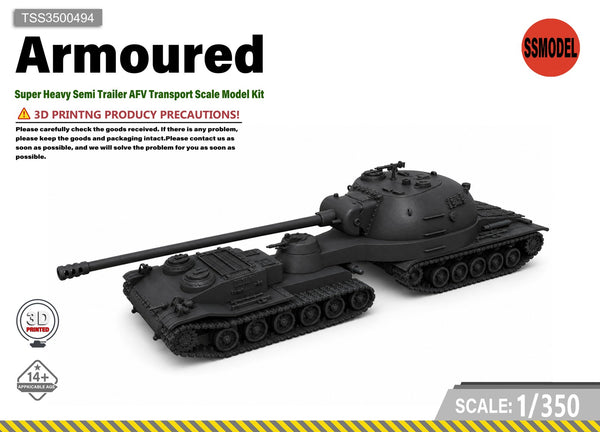 SSMODEL 1/350 Super Heavy Semi Trailer AFV Transport Scale Model Kit TSS3500494