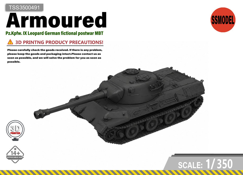 SSMODEL 1/350 Pz.Kpfw. IX Panther tank resin model kit TSS3500491