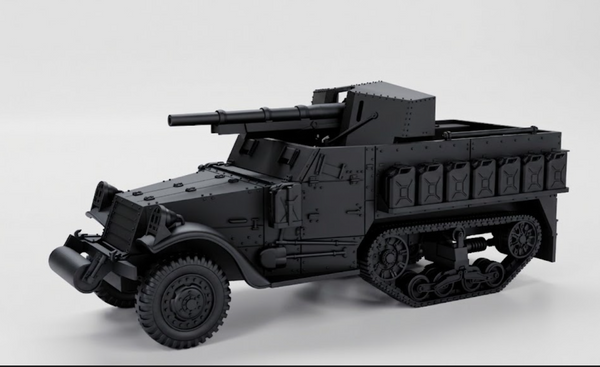 SSMODEL 1/56 WWII US M3 Half-track 75mm GMC Resin Model Kit TSS0560880