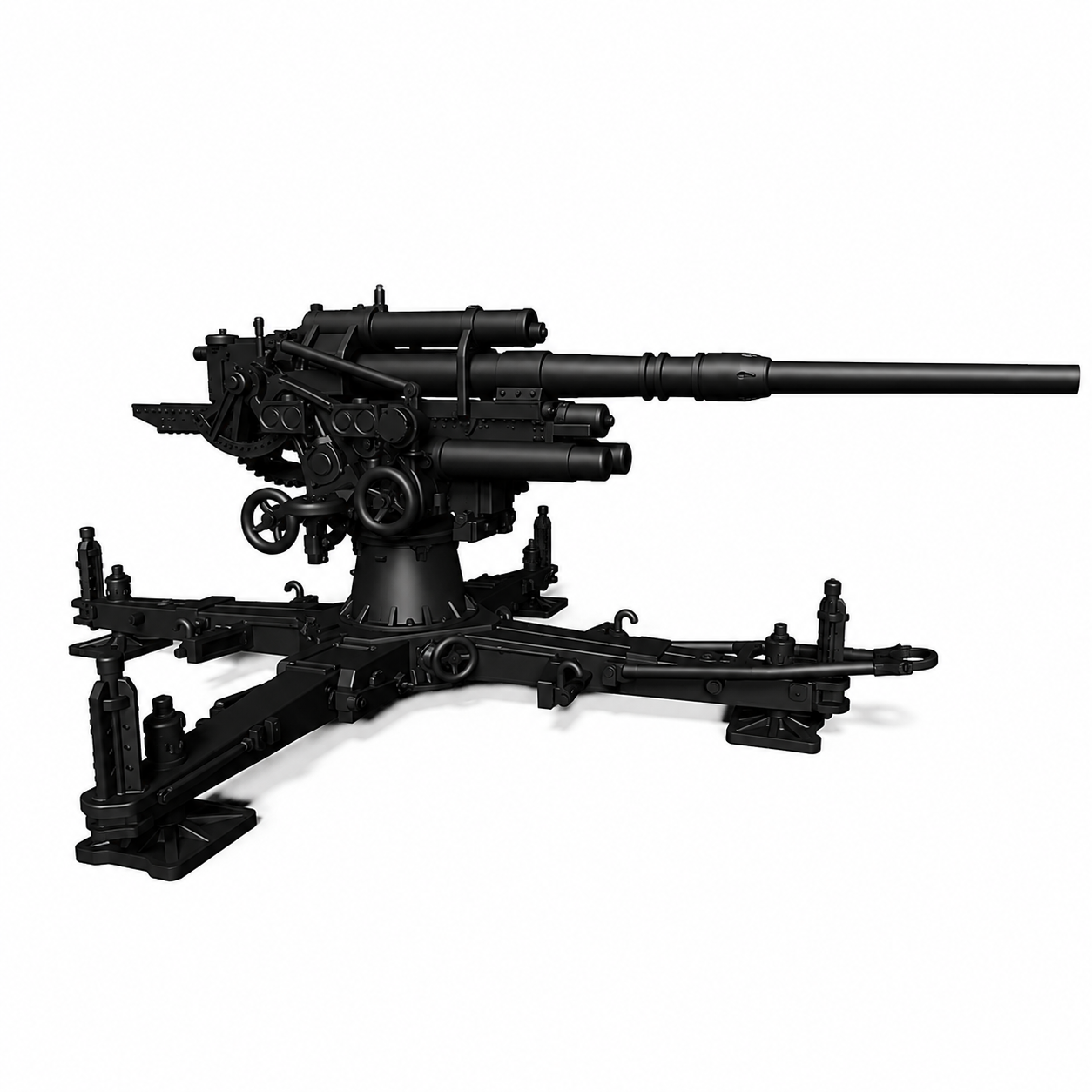 SSMODEL 1/200 Anti-Aircraft 8.8cm FlaK 37 on cross Resin MODEL KIT TSS2001451 — scale model kit