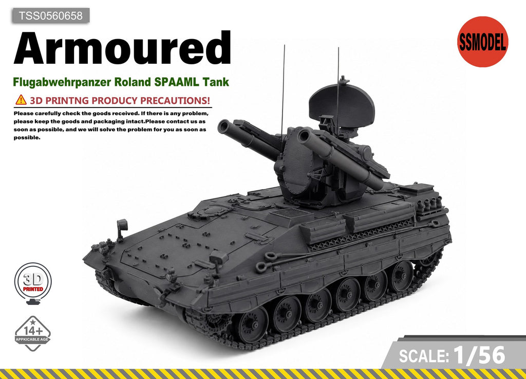 SSMODEL 1/56 Flugabwehrpanzer Roland SPAAML Tank Resin MODEL KIT TSS0560658