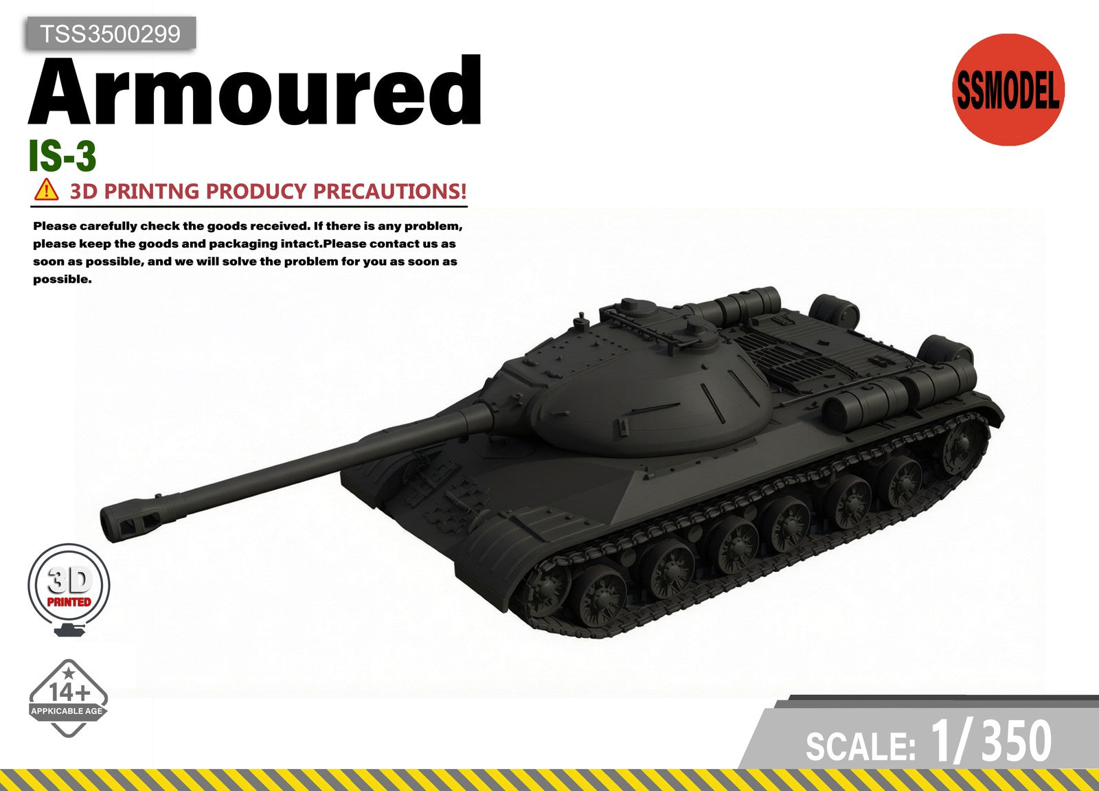 SSMODEL 1/350 IS-3 tank Resin Model Kit TSS3500299 — scale model kit