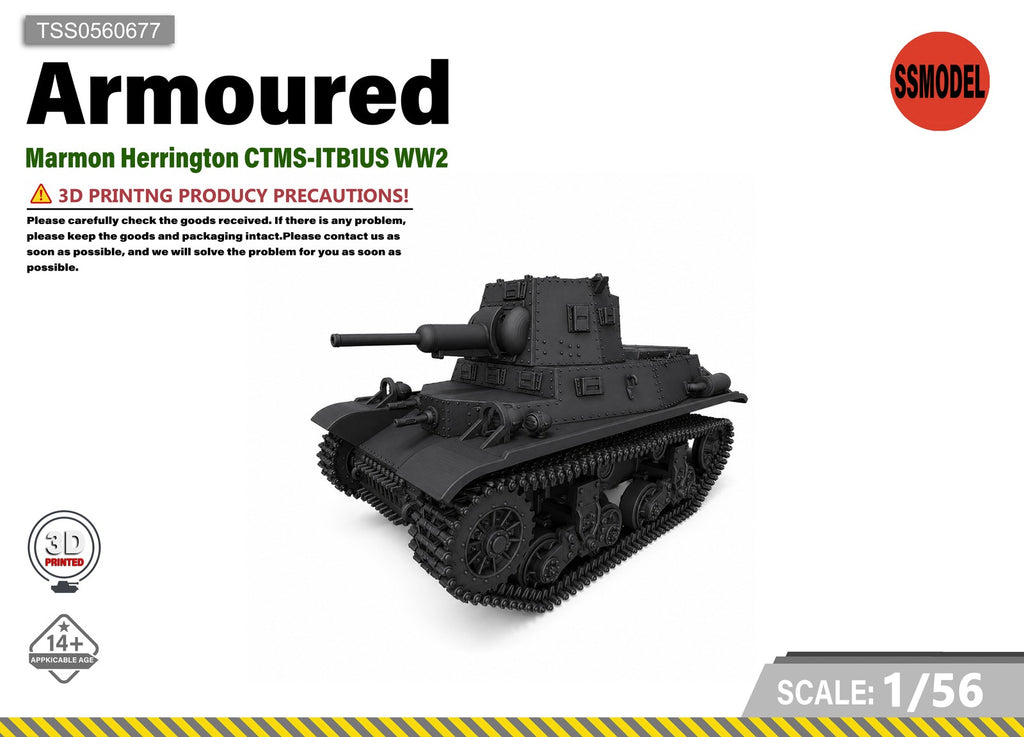 SSMODEL 1/56 Marmon Herrington CTMS-ITB1US WW2 Tank Resin MODEL KIT TSS0560677