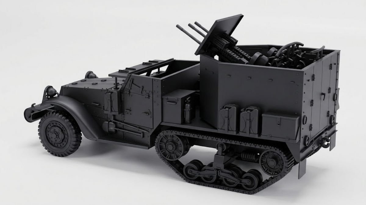 SSMODEL1/32 1/35 1/48 1/64 M15A1 Half-track CGMC AA Resin Model Kit TSS0874 — detail view 5