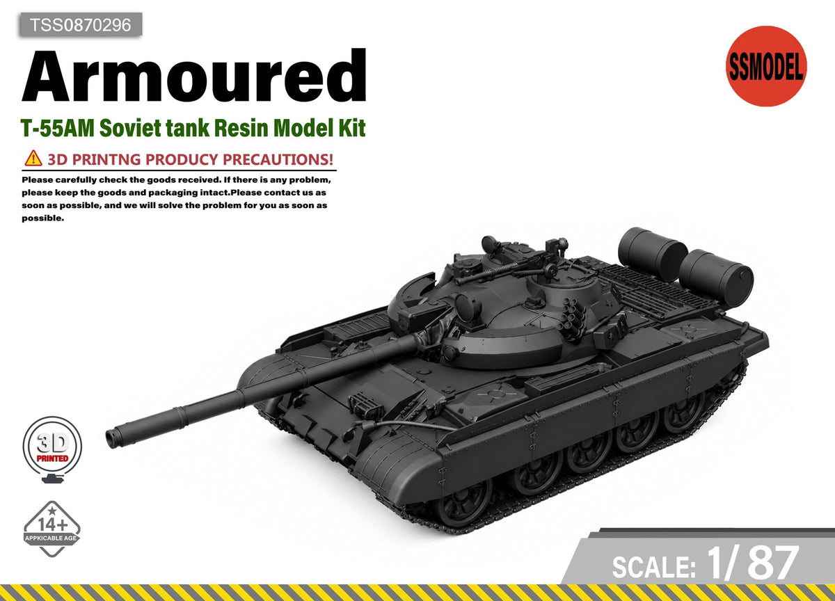 SSMODEL 1/87 T-55AM Soviet tank Resin Model Kit TSS0870296