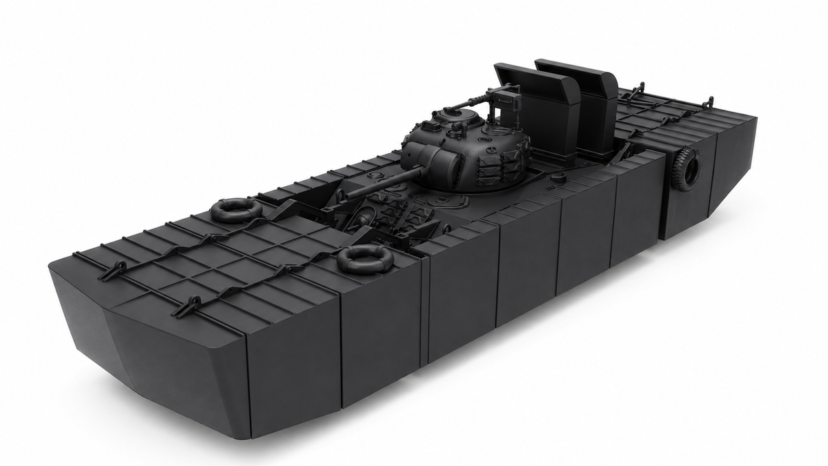 SSMODEL 1/32 1/35  Sherman M4 with the T6 Flotation device Tank  MODEL TSS0694 — scale model kit