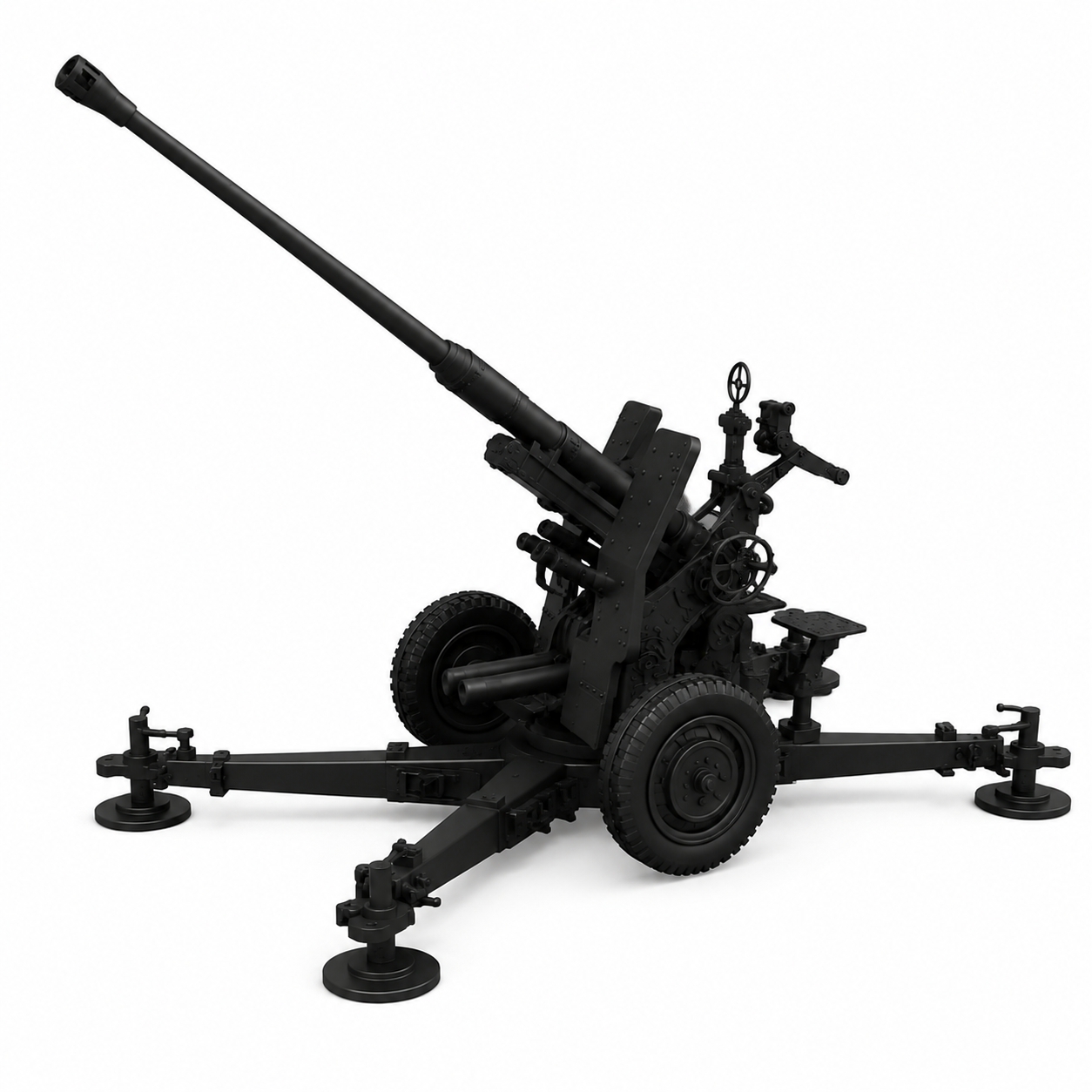 SSMODEL 1/200 AA-gun 2cm Flak30 on wheels on cross Gunner Resin KIT TSS2001447 — scale model kit