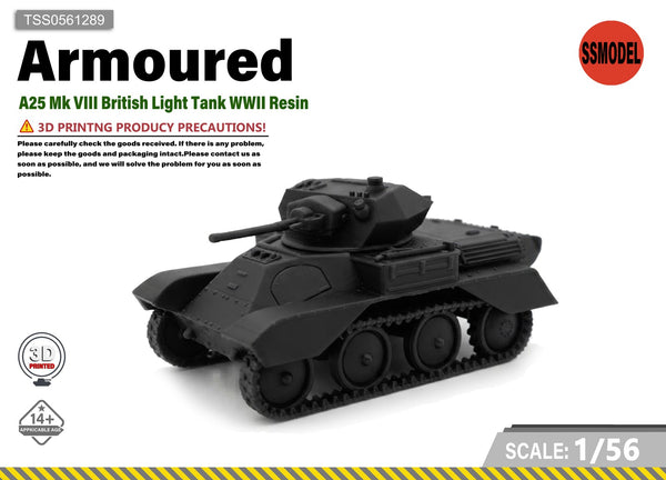 SSMODEL 1/56 A25 Mk VIII British Light Tank WWII Resin Model Kit TSS0561289