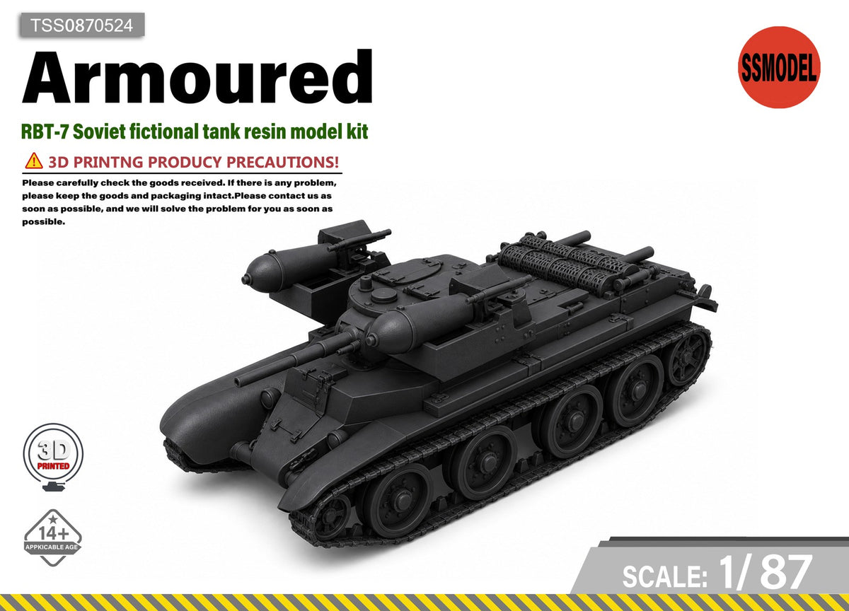SSMODEL 1/87 RBT-7 Soviet fictional tank resin model kit TSS0870524