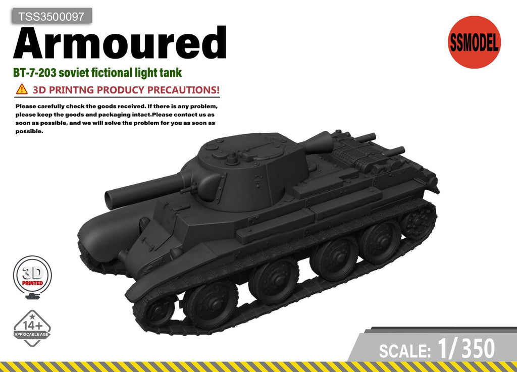 SSMODEL 1/350 BT-7-203 soviet fictional light tank Resin Model Kit TSS3500097