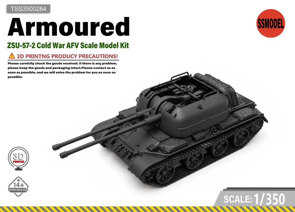SSMODEL 1/350 ZSU-57-2 Soviet coldwar mobile AA-gun Resin Model Kit TSS3500284
