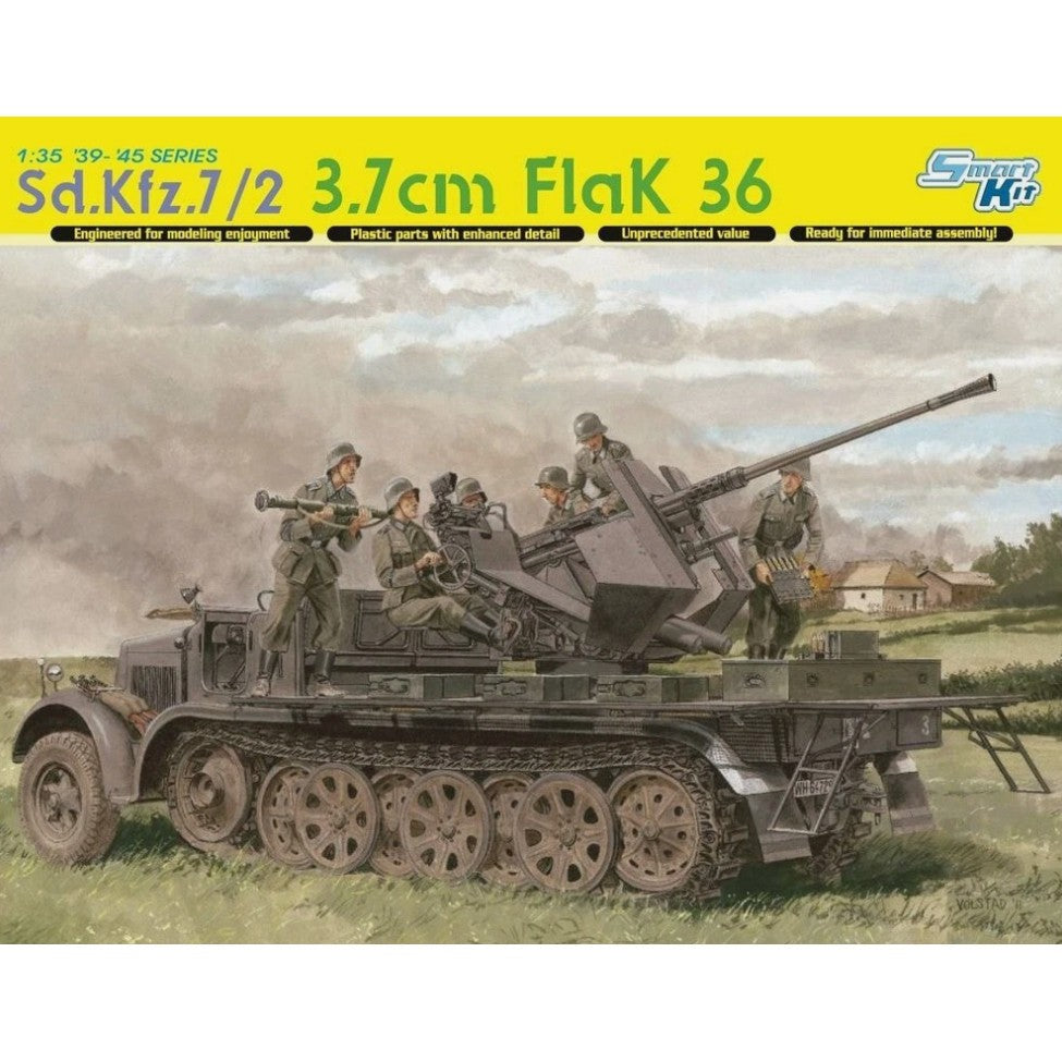 DRAGON 6541 Sd.Kfz.7/2 Half-track Anti-aircraft Vehicle with 3.7cm Flak 36