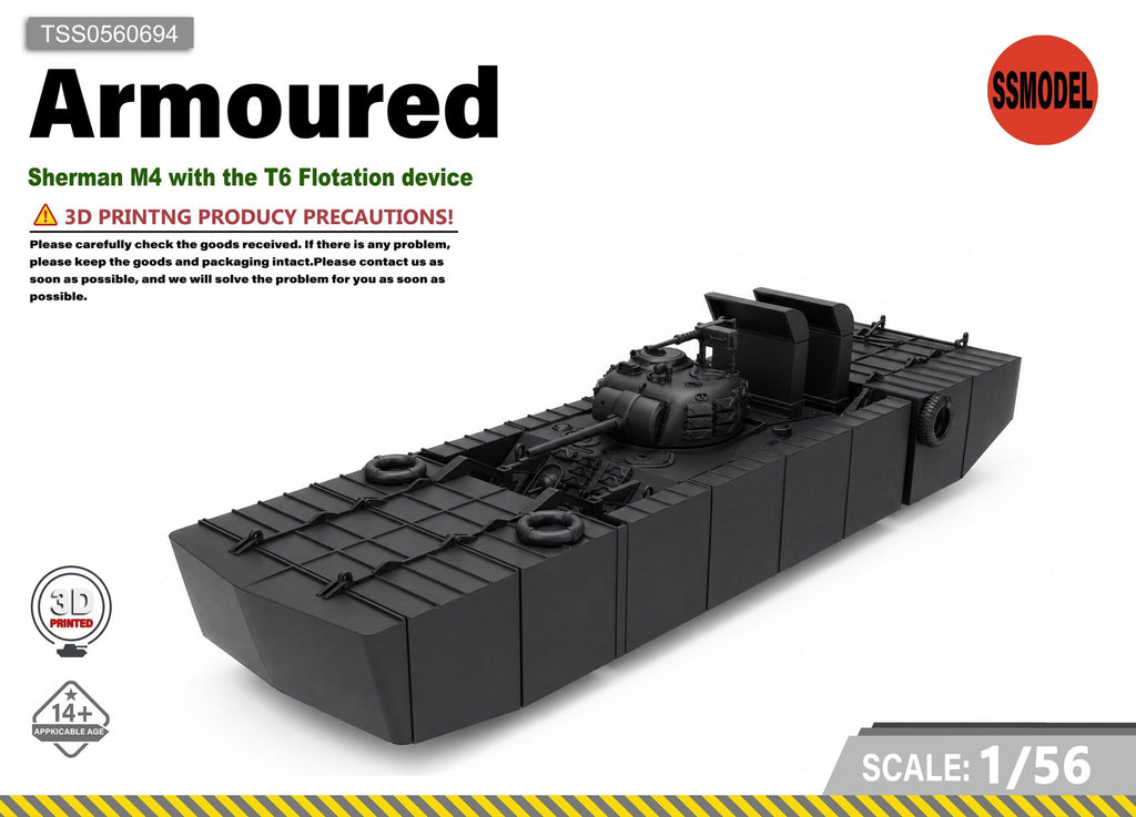 SSMODEL 1/56 Sherman M4 with the T6 Flotation device Resin MODEL KIT TSS0560694