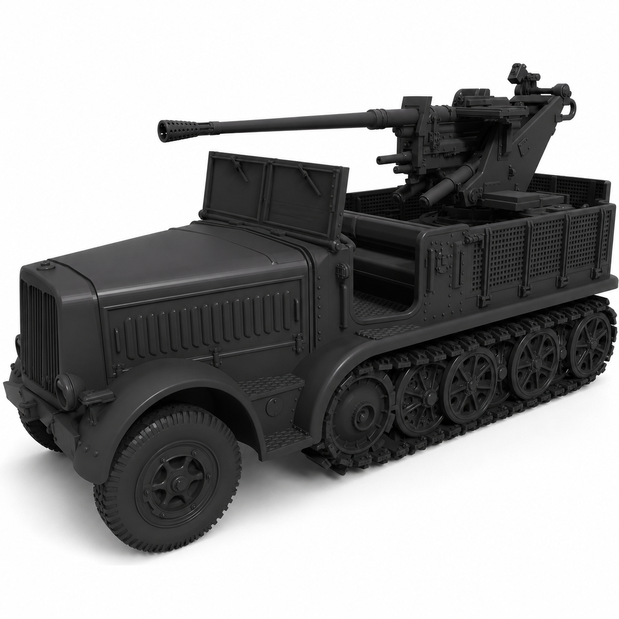 SSMODEL 1/200 Half-track Sd.Kfz.7/2 - 3.7cm Flak37 Resin MODEL KIT TSS2000948 — scale model kit