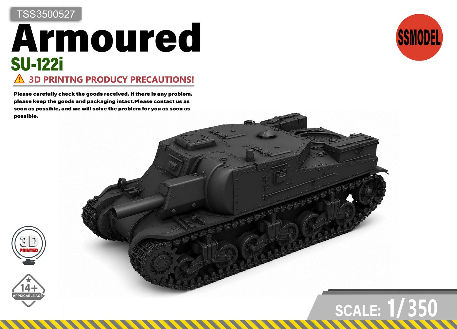 SSMODEL 1/350 SU-122i Tank Resin Model Kit TSS3500527 — scale model kit