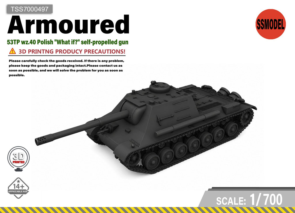 SSMODEL 1/700 53TP wz.40 Polish self-propelled tank resin model kit TSS7000497