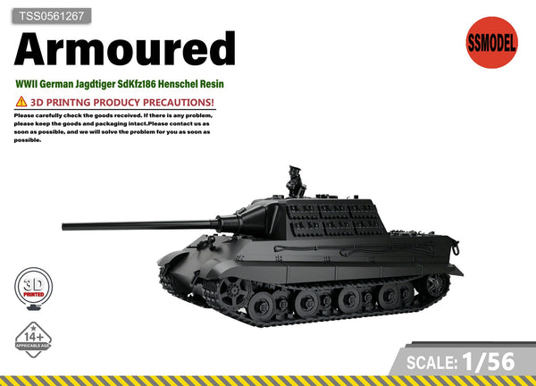 SSMODEL 1/56 WWII German Jagdtiger SdKfz186 Henschel Resin Model Kit TSS0561267