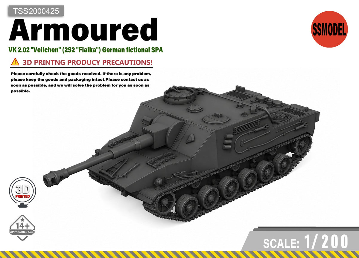 SSMODEL 1/200 VK 2.02 "Veilchen" 2S2 "Fialka" German Resin Model Kit TSS2000425