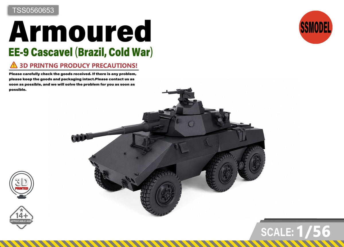SSMODEL 1/56 EE-9 Cascavel (Brazil, Cold War)  Tank Resin MODEL KIT TSS0560653 — scale model kit