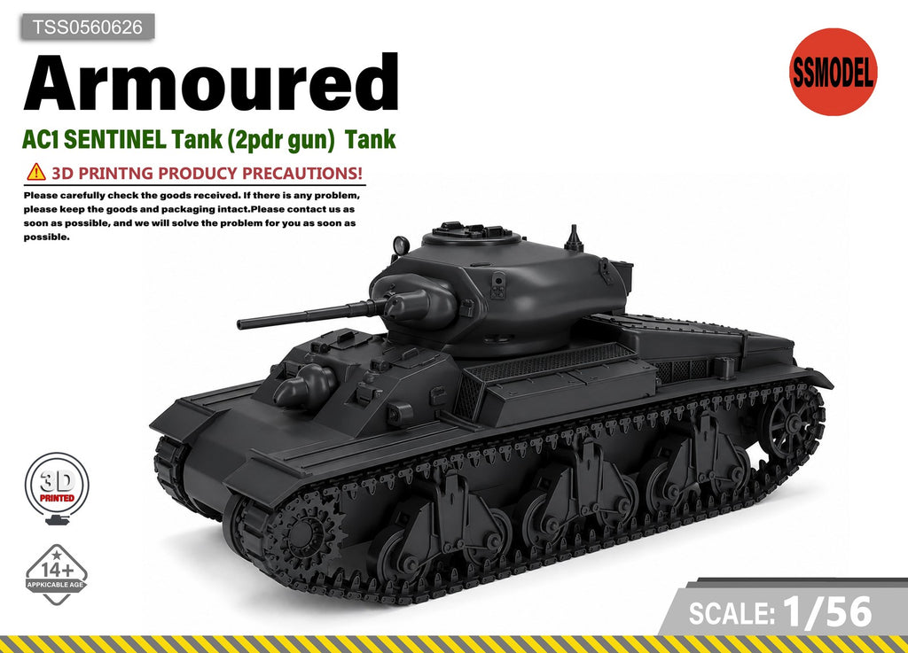 SSMODEL 1/56 AC1 SENTINEL Tank (2pdr gun)  Tank Resin MODEL KIT TSS0560626