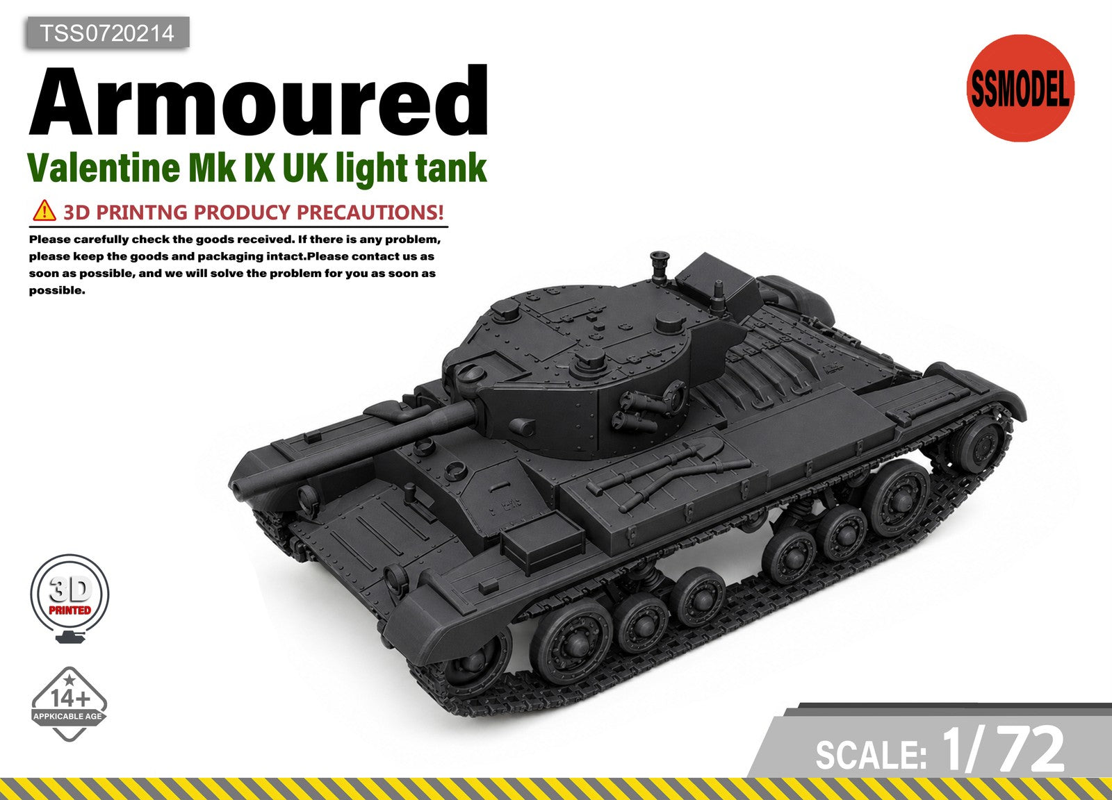 SSMODEL1/72 Valentine Mk IX UK Light Tank Resin MODEL KIT TSS0720214