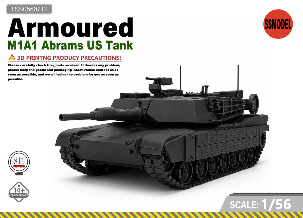 SSMODEL 1/56 M1A1 Abrams US Tank Resin Model Kit TSS0560712