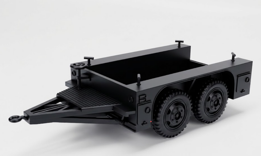 SSMODEL 1/32 1/35 1/48 1/64 M7 2-Ton 4-Wheel Trailer Resin Model Kit TSS1082