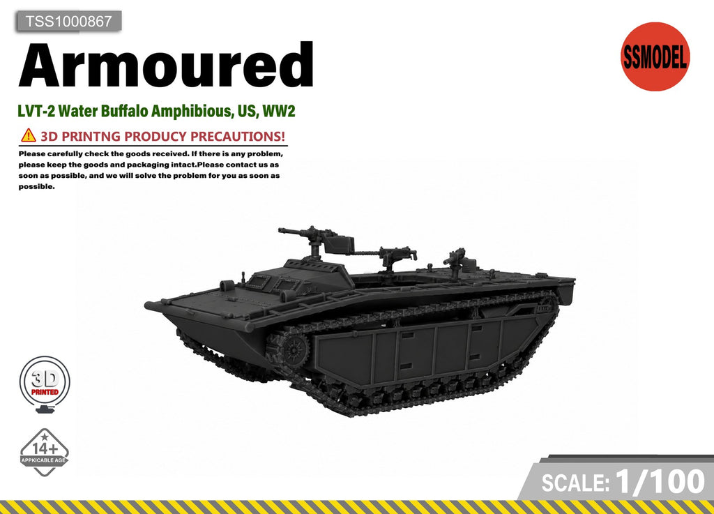SSMODEL 1/100 LVT-2 Water Buffalo Amphibious, US, WW2 Resin Model Kit TSS1000867