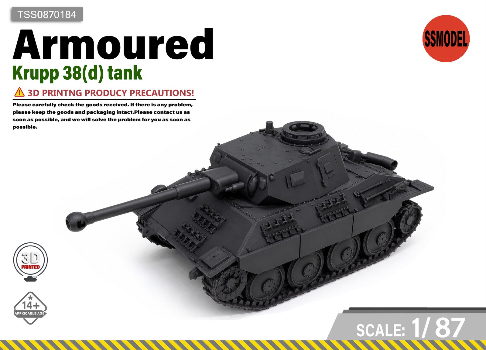 SSMODEL 1/87 Krupp 38(d) Resin Model Kit TSS0870184