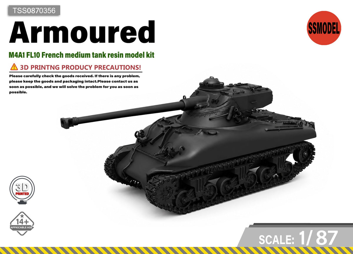 SSMODEL 1/87 M4A1 FL10 French medium tank resin model kit TSS0870356
