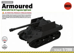 SSMODEL 1/200 M3A3 with Pak 40 Yugoslav light tank Resin Model Kit TSS2000269