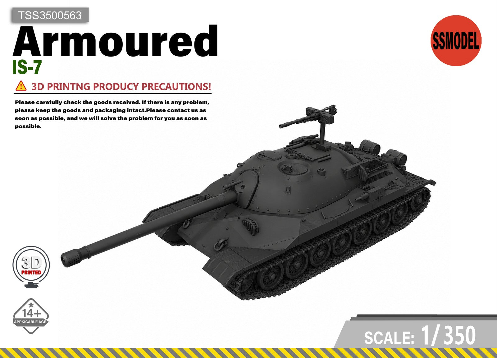SSMODEL 1/350 IS-7 Tank Resin Model Kit TSS3500563 — scale model kit