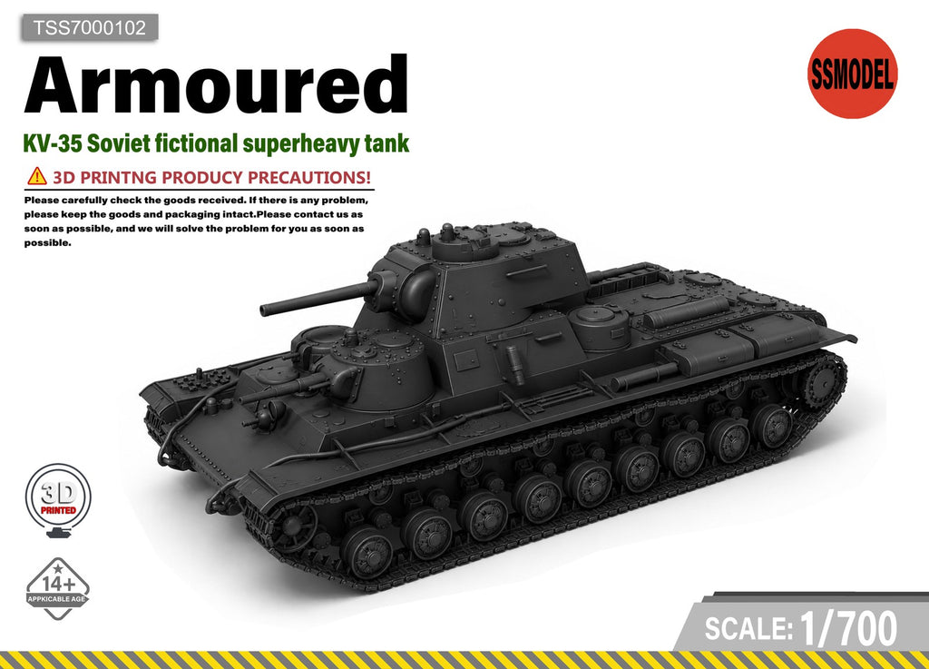 SSMODEL 1/700 KV-35 Soviet Super Heavy Tank Resin Model Kit TSS7000102