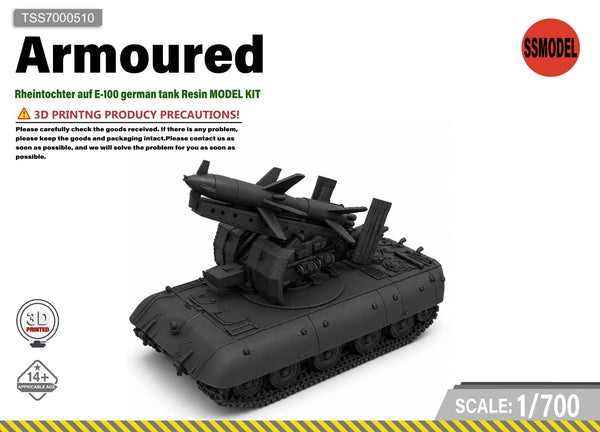 SSMODEL 1/700 Rheintochter auf E-100 german tank Resin MODEL KIT TSS7000510