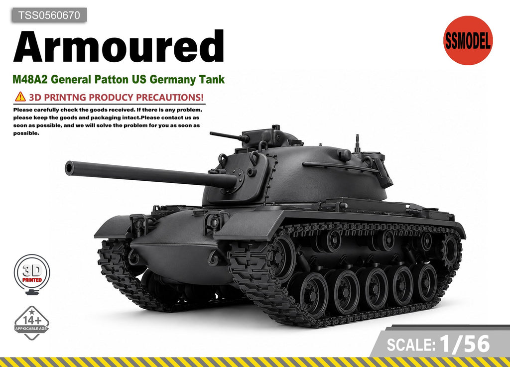 SSMODEL 1/56 M48A2 General Patton US Germany Tank Resin MODEL KIT TSS0560670