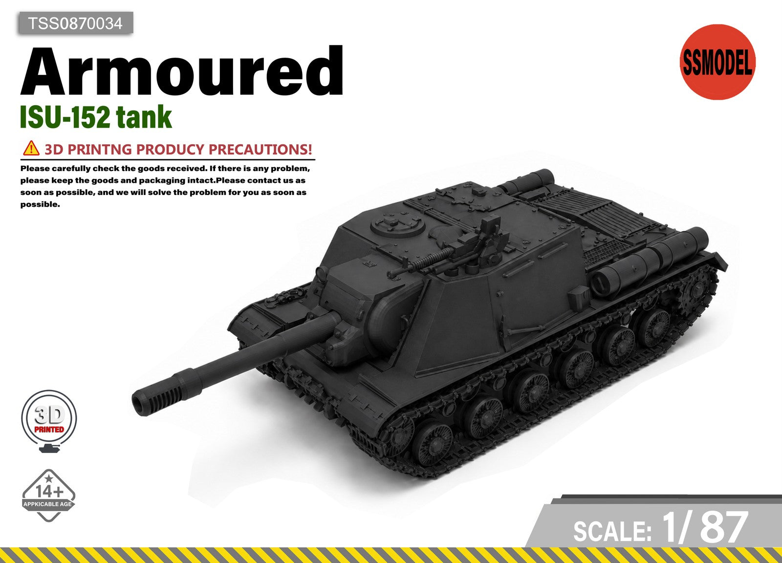 SSMODEL 1/87 ISU-152 Tank Resin Model Kit TSS0870034