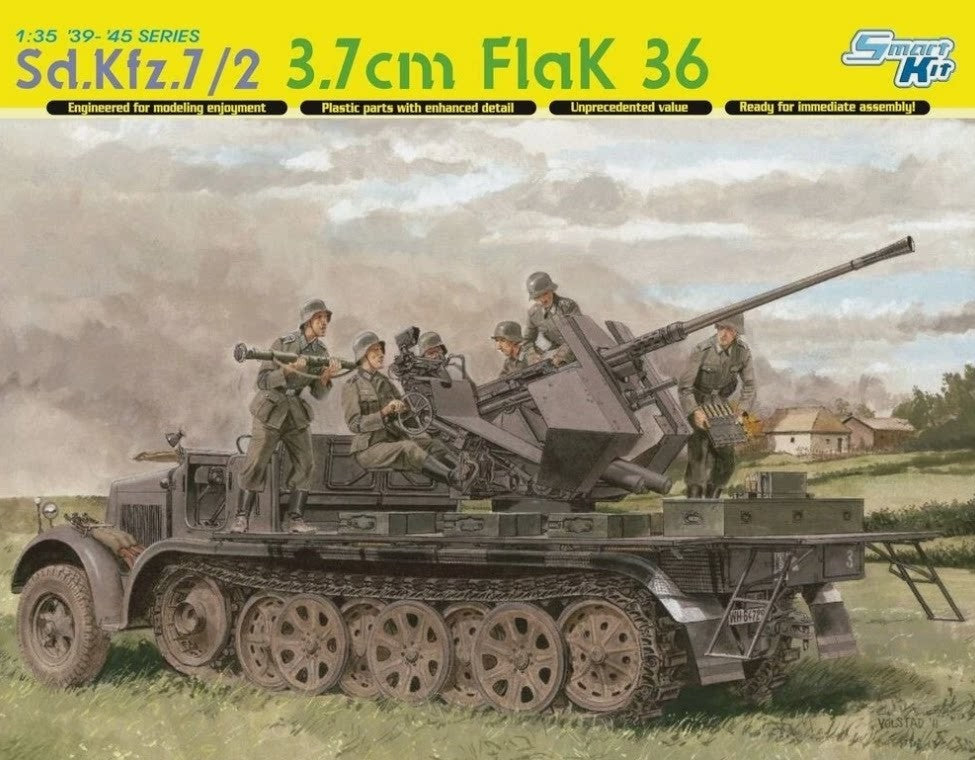 DRAGON 6541 Sd.Kfz.7/2 Half-track Anti-aircraft Vehicle with 3.7cm Flak 36