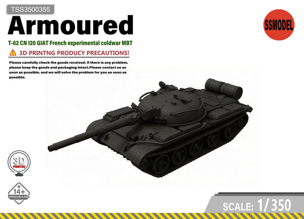 SSMODEL 1/350 T62 CN 120 GIAT French Main Battle Tank Resin Model Kit TSS3500355