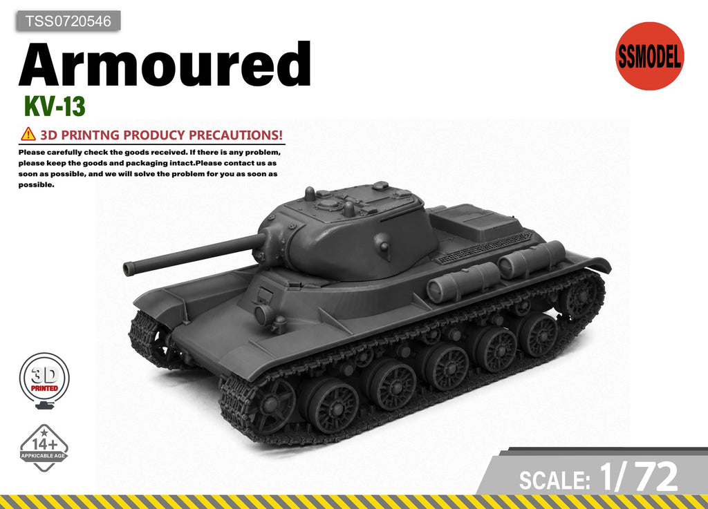 SSMODEL 1/72 KV-13 Experimental Medium AFV Armored Vehicle Model Kit TSS0720546