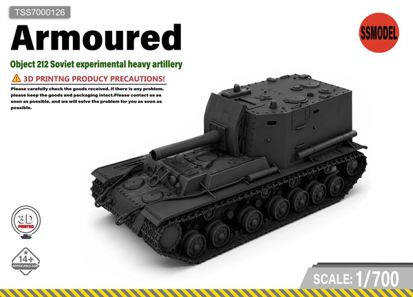 SSMODEL 1/700 KV-1 Object 212 Soviet artillery tank resin model kit TSS7000126