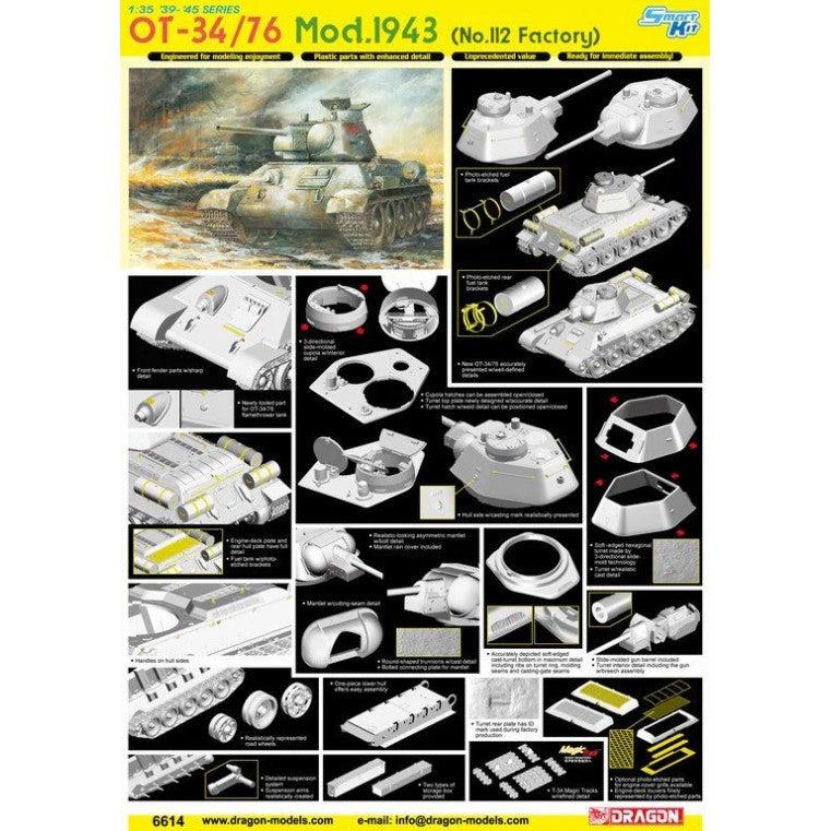 DRAGON 6614 1/35 OT-34/76 Flamethrower Tank 1943 Model (Factory 112)