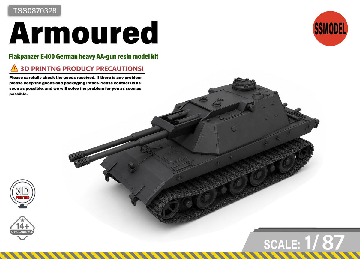 SSMODEL 1/87 Flakpanzer E-100 German heavy AA-gun resin model kitTSS0870328