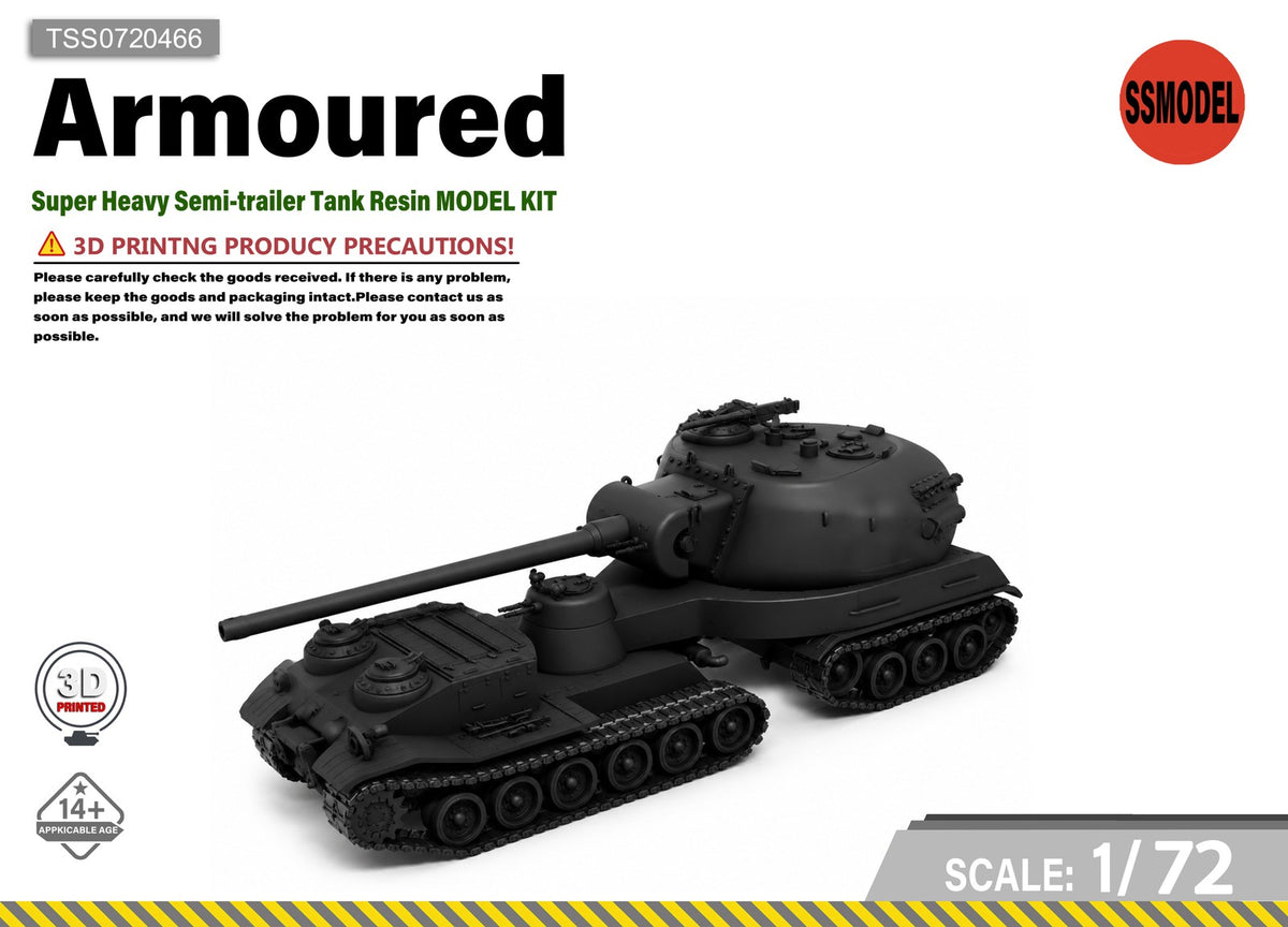 SSMODEL 1/72 Super Heavy Semi-trailer Tank Resin MODEL KIT TSS0720466
